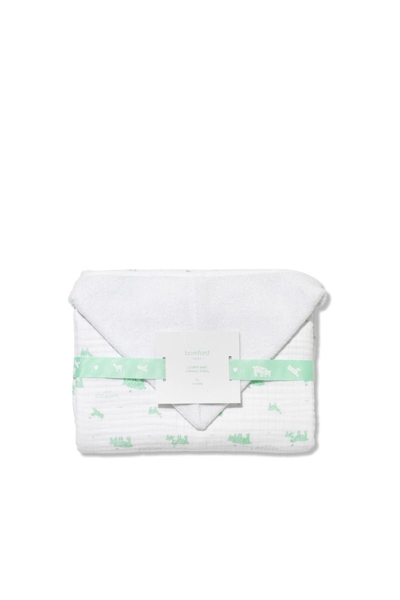 Bamford | Clover Baby Cotton Hooded Towel - Bubba & Me