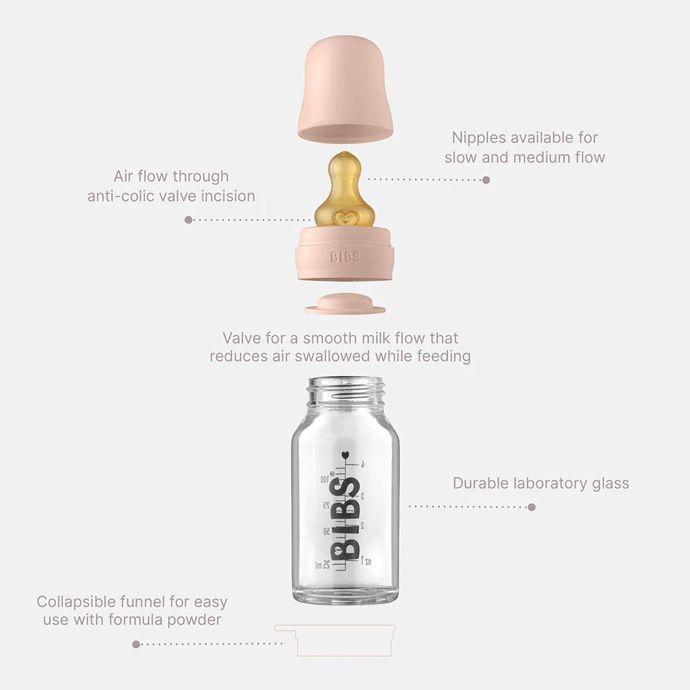 BIBS | Baby Glass Bottle Complete Set 225ml - Bubba & Me