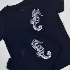 FAB by nature | Navy Blue Seahorse T-Shirt (3-4 years only) - Bubba & Me