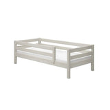 Flexa | Single Bed With Safety Rail White Washed Pine - Bubba & Me