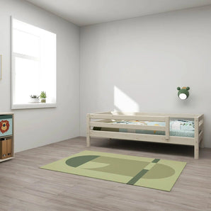 Flexa | Single Bed With Safety Rail White Washed Pine - Bubba & Me