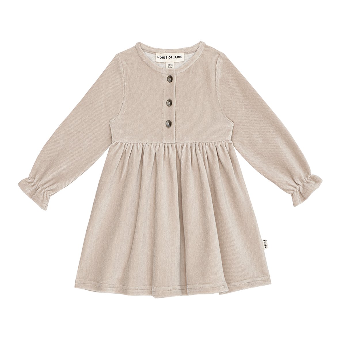 House of Jamie | Baby Highwaist Dress French Grey - Bubba & Me