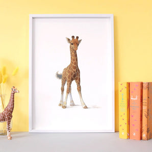 Little Blue Zebra | Giraffe Giclée Print A4 - Bubba & Me