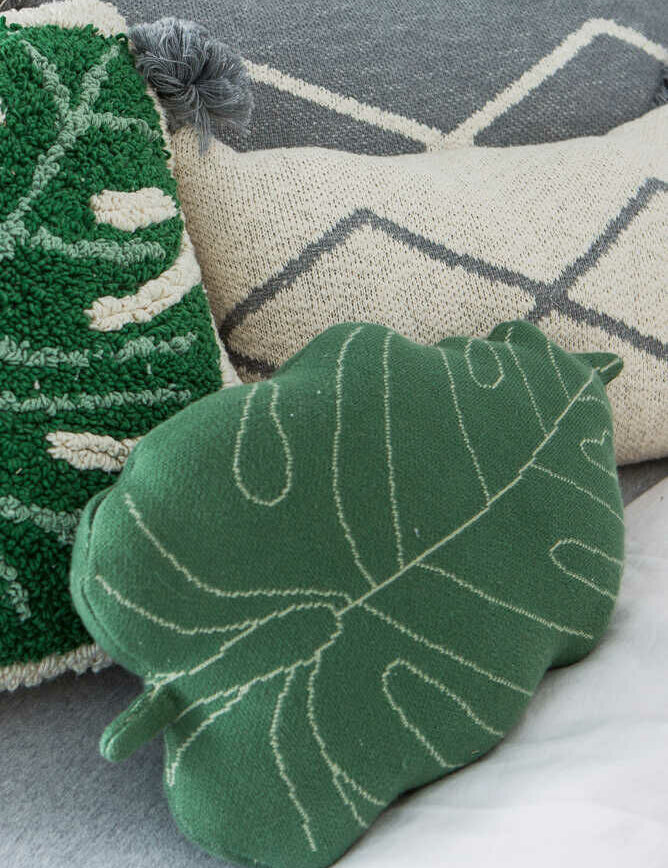 Lorena Canals | Knitted Cushion Baby Leaf - Bubba & Me