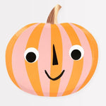 Meri Meri | Pink & Orange Stripy Pumpkin Plates - Bubba & Me