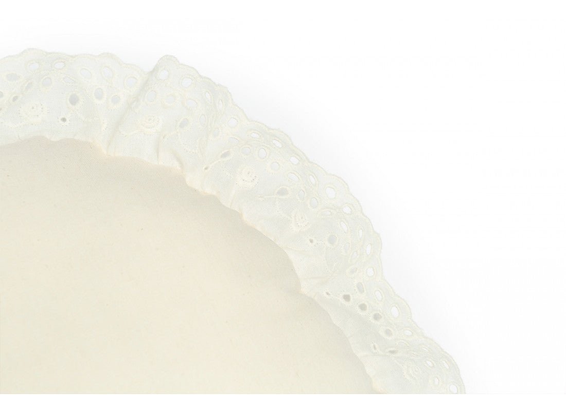 Nobodinoz | Vera Eyelet Lace Round Cushion - Bubba & Me