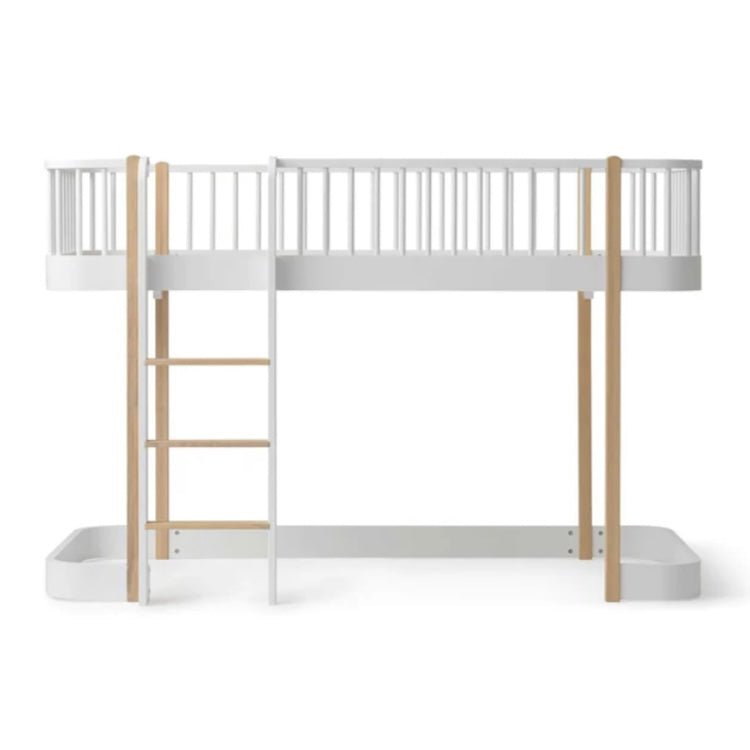 Oliver Furniture | Wood Cot in White/Oak To Original Low Loft Bed Conversion Kit - Bubba & Me