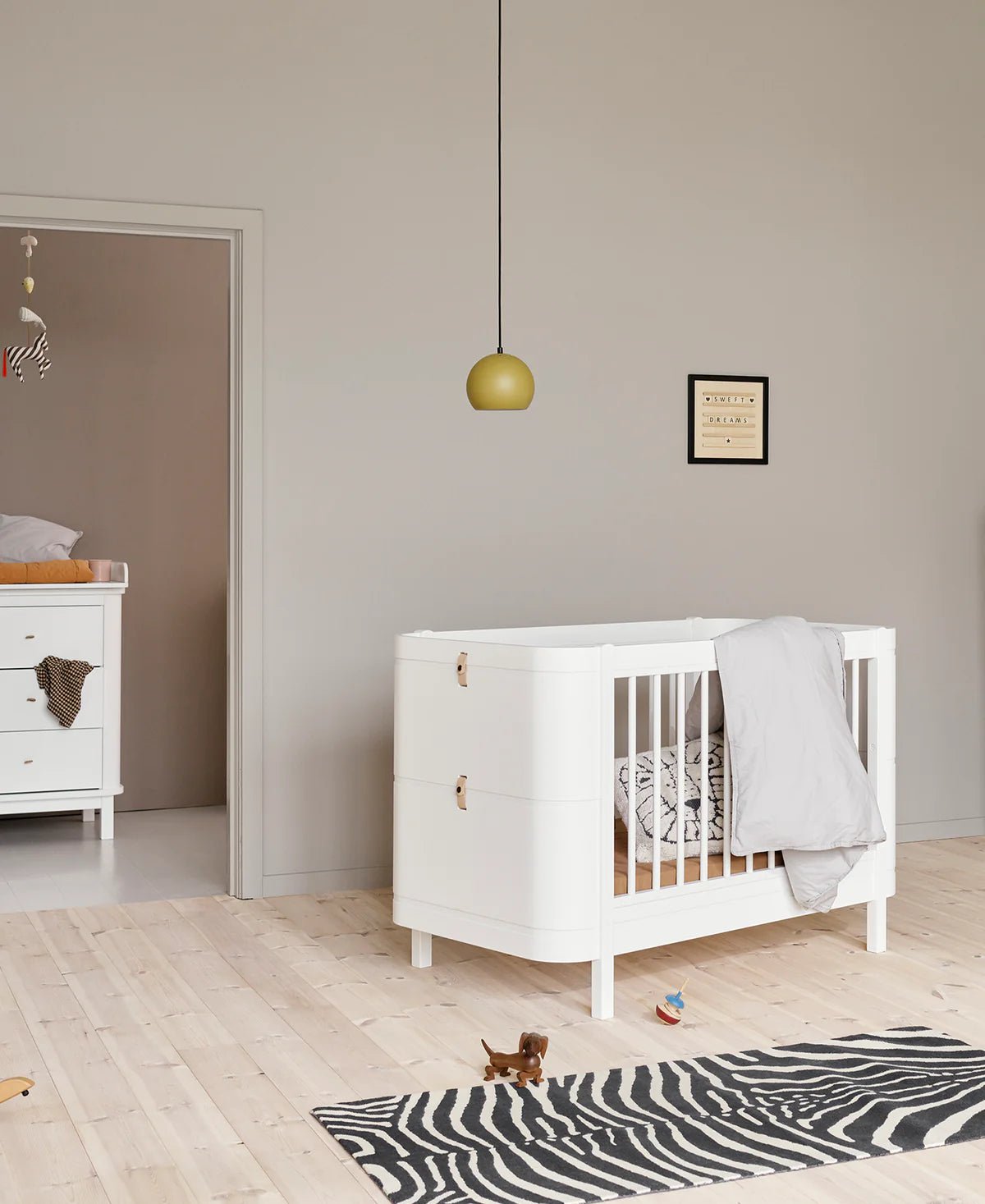 Oliver Furniture | Wood Mini+ Cot Bed Excl Junior Kit in White - Bubba & Me