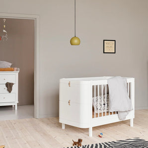 Oliver Furniture | Wood Mini+ Cot Bed Excl Junior Kit in White - Bubba & Me