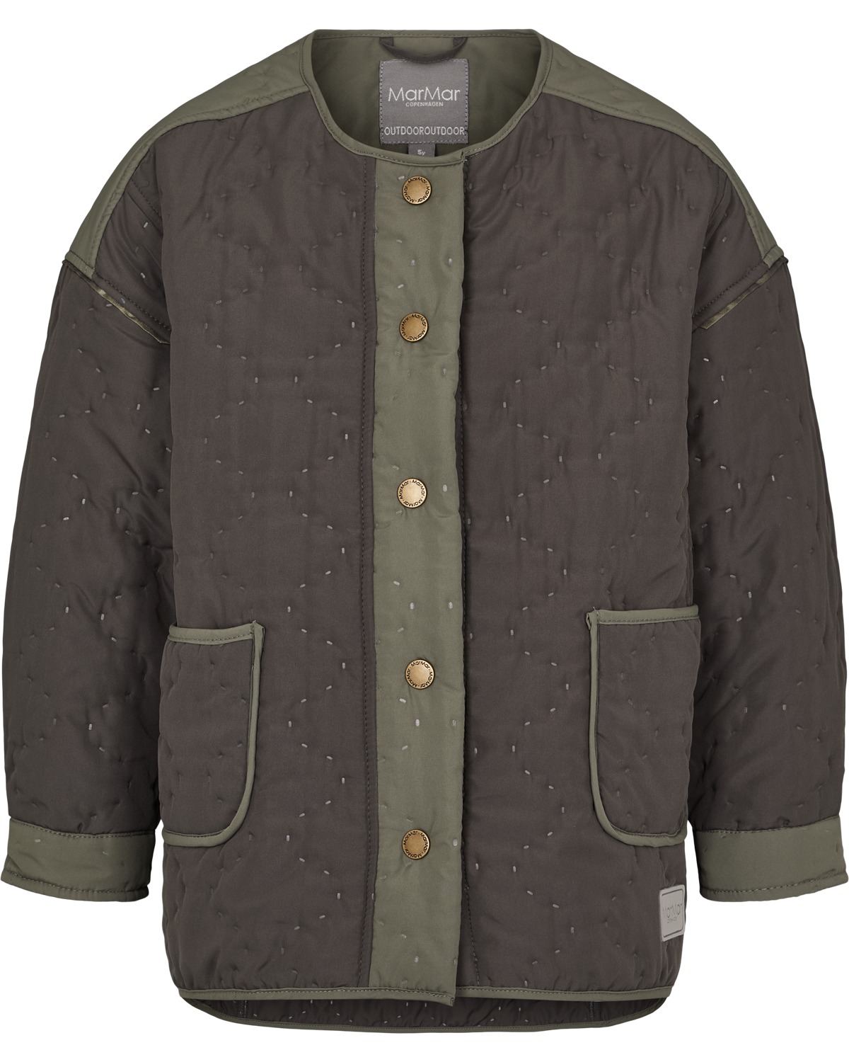 Dark moss quilted coat by Mar Mar Copenhagen