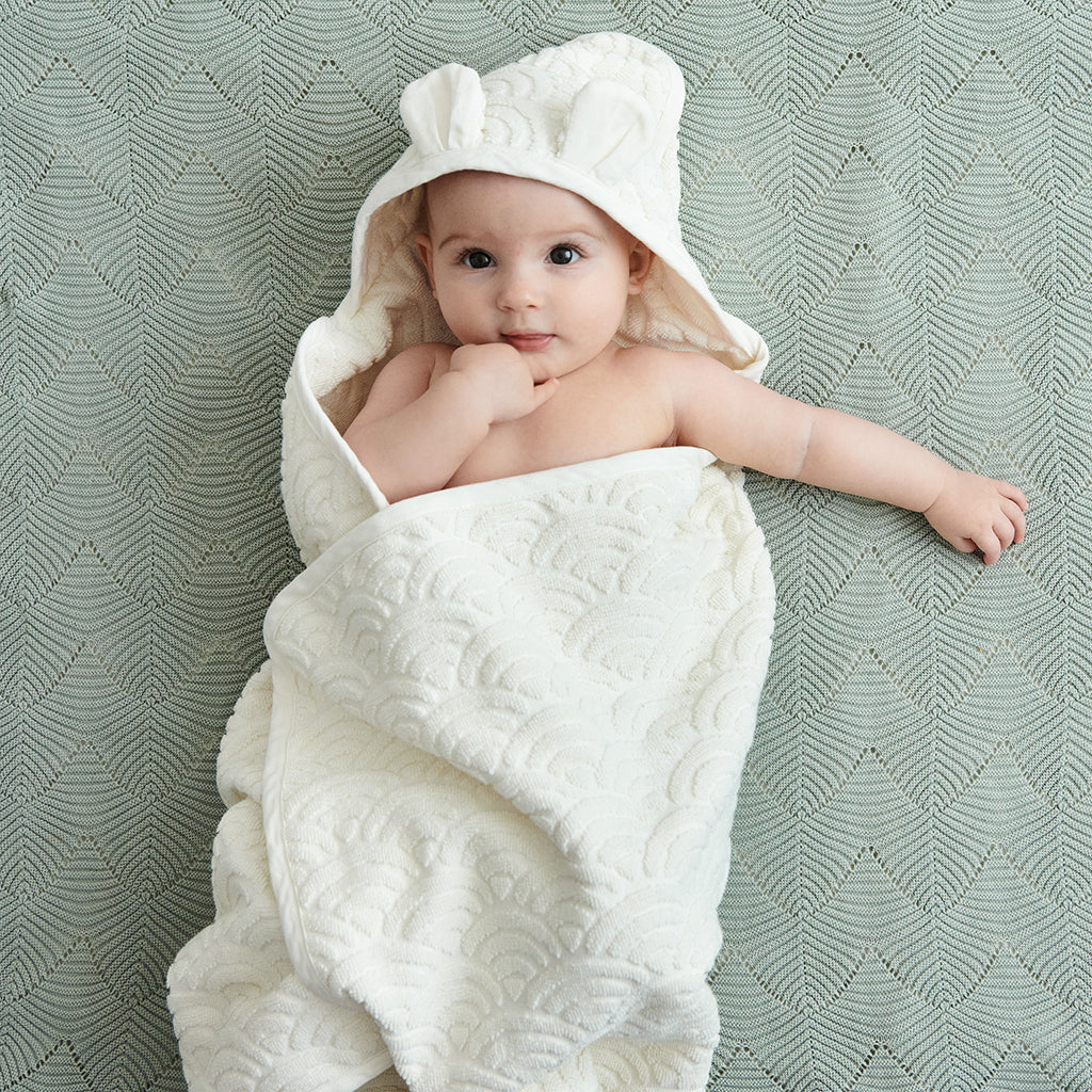 baby in cam cam hooded towel with ears